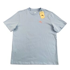 Tommy Bahama Mens Live The Island Life Graphic T-Shirt Blue Cotton Size Medium
